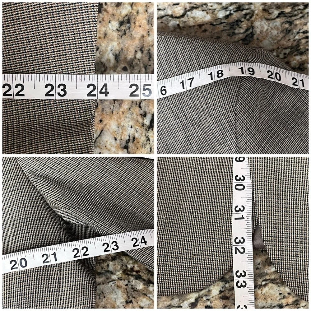Brooks Brothers 346 Blazer 44L Brown Wool Herringbone 2 Button Sport Coat mens